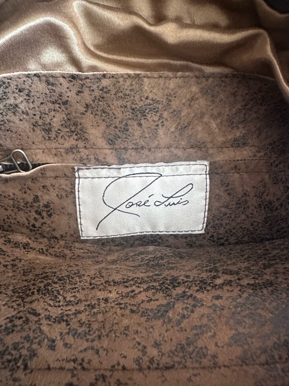 Rare Jose Luis Lambskin Suede Leather Studded Crossbody Messenger Bag - Picture 3 of 9